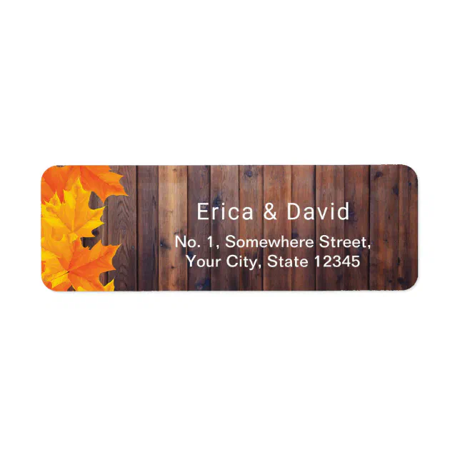 Autumn Leaves Rustic Barn Wood Label | Zazzle