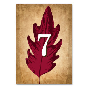 Autumn Leaves Rustic Fall Wedding Table Cards