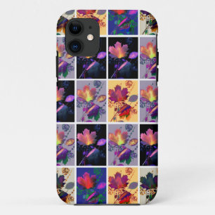 Autumn Leaves Rustic Patchwork Quilt Collage iPhone 11 Case