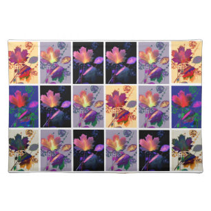 Autumn Leaves Rustic Patchwork Quilt Collage Cloth Placemat