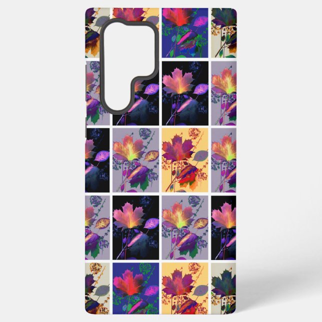 Autumn Leaves Rustic Patchwork Quilt Collage Samsung Galaxy Case (Back)