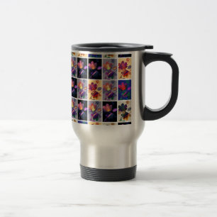 Autumn Leaves Rustic Patchwork Quilt Collage Travel Mug