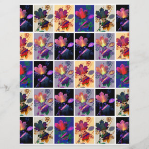 Autumn Leaves Rustic Patchwork Scrapbook Paper