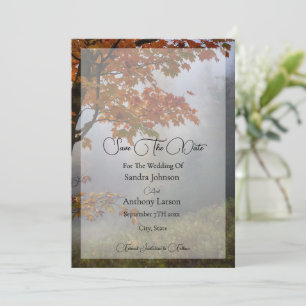 Autumn Leaves Rustic Wedding Save The Date