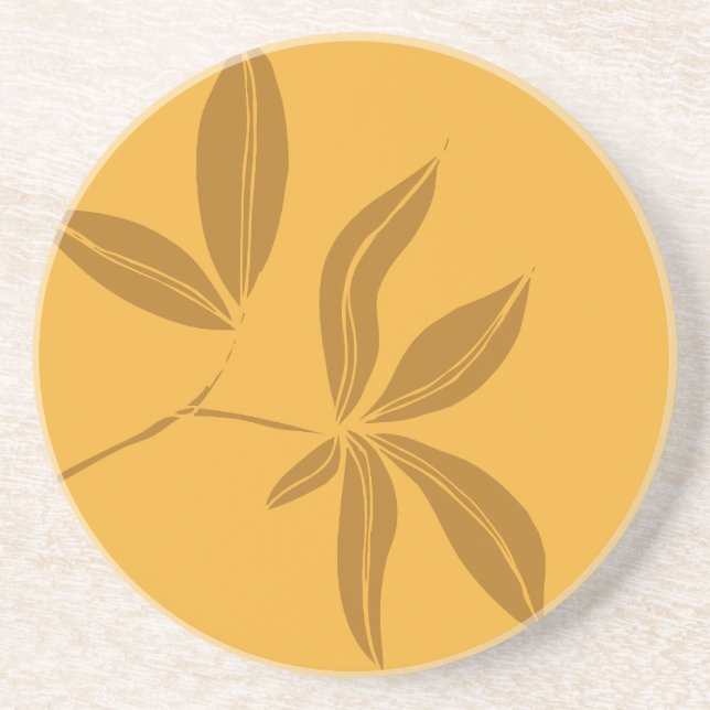 Autumn Leaves Sandstone Coaster (Front)