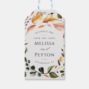Autumn Leaves Save the Date Gift Tags