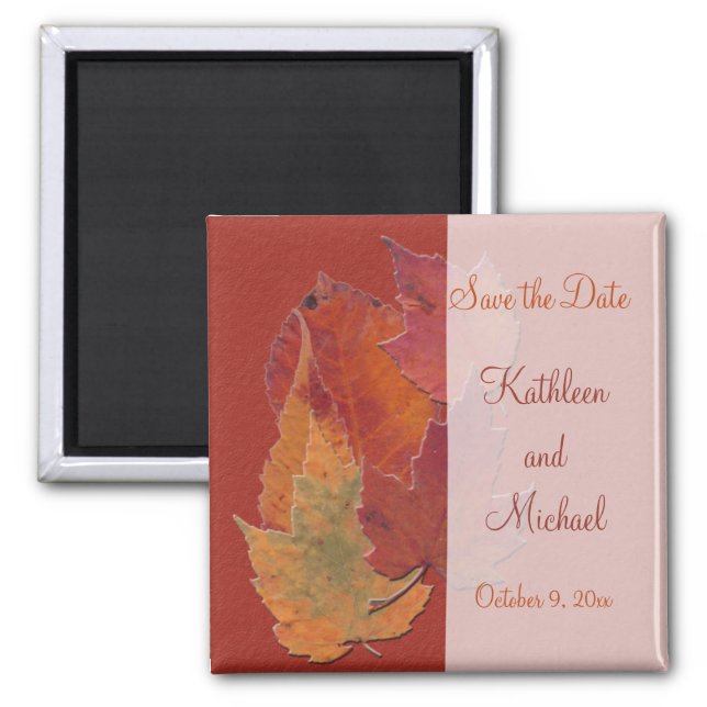 Autumn Leaves Save the Date Magnet (Front)