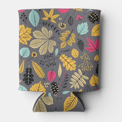 Autumn Leaves Seamless Dark Pattern Can Cooler