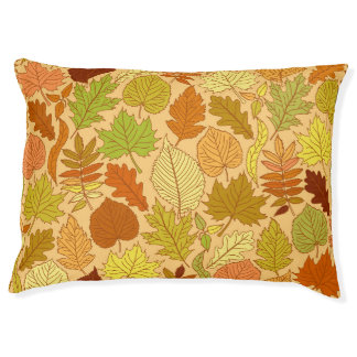 Autumn leaves: seamless fabric print pet bed