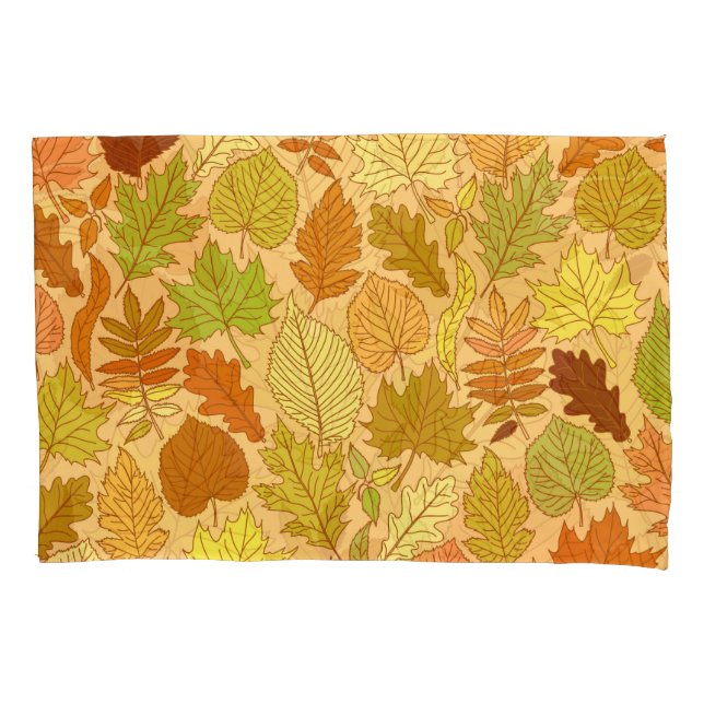 Autumn leaves: seamless fabric print pillow case (Front)