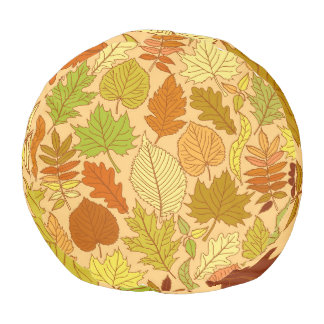 Autumn leaves: seamless fabric print pouf
