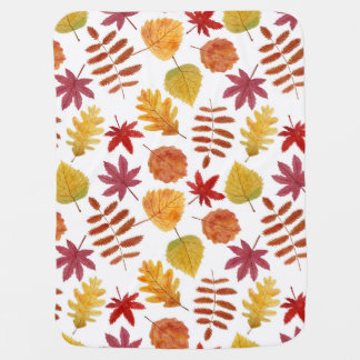 Autumn leaves seamless pattern baby blanket