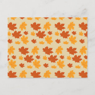 Autumn leaves seamless pattern wallpaper  postcard