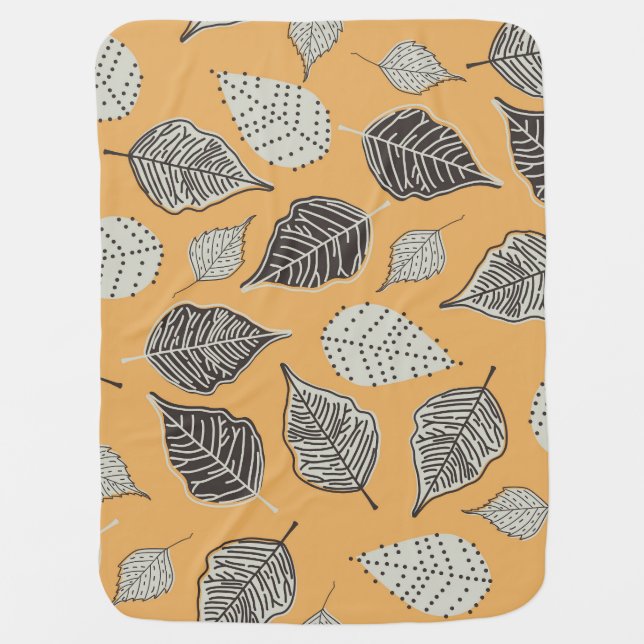 Autumn leaves, seamless vintage pattern. baby blanket (Front)