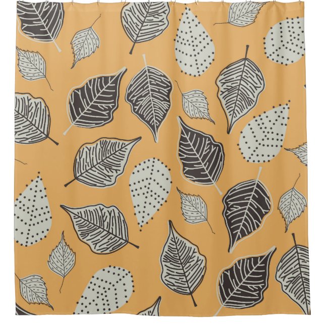 Autumn leaves, seamless vintage pattern. shower curtain (Front)