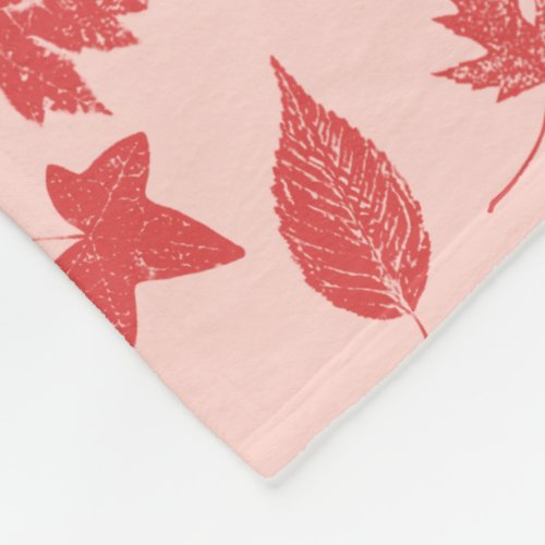 Autumn leaves _ Shades of Coral Pink Fleece Blanket