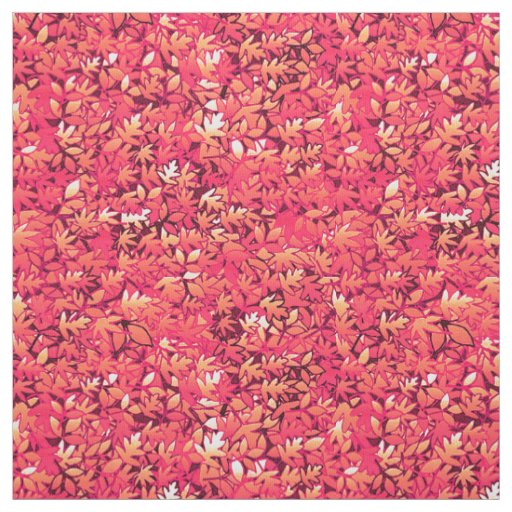 Autumn leaves, shades of red and orange fabric