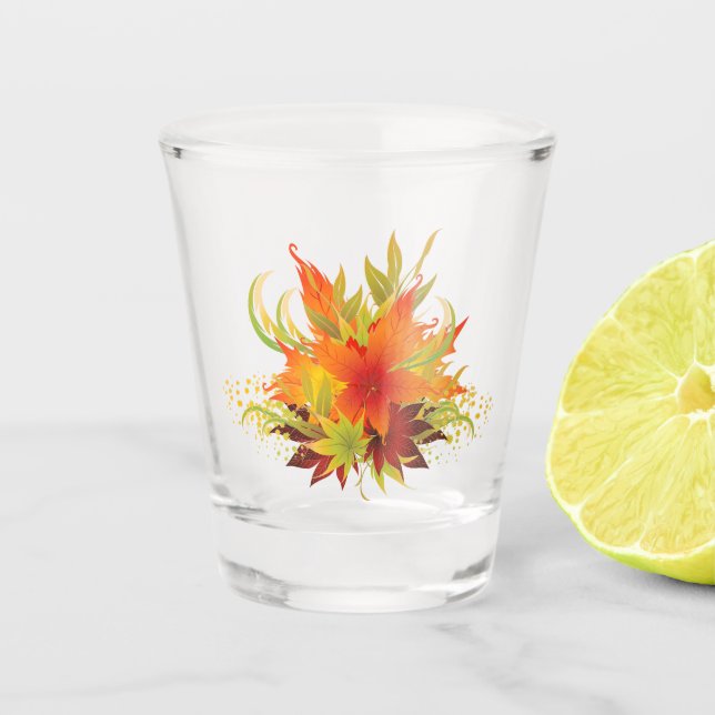 Autumn Leaves  Shot Glass (Front)