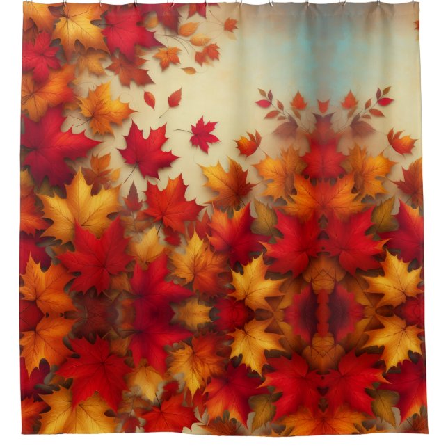Autumn leaves shower curtain (Front)