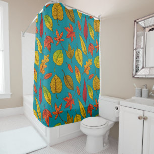 Autumn leaves shower curtain
