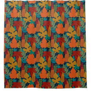 Autumn leaves shower curtain