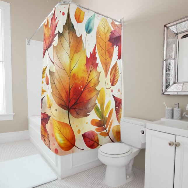 Autumn Leaves Shower Curtain (In Situ)