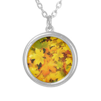 Autumn Leaves Silver Plated Necklace