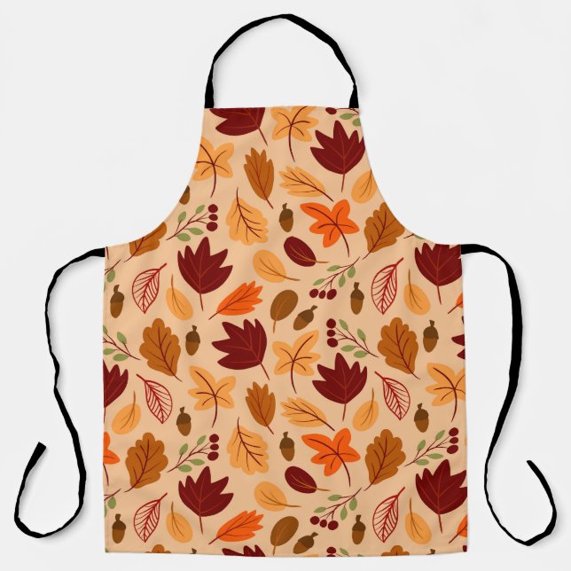 Autumn leaves, simple childish seamless pattern. apron (Front)