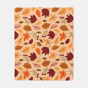 Autumn leaves, simple childish seamless pattern. fleece blanket