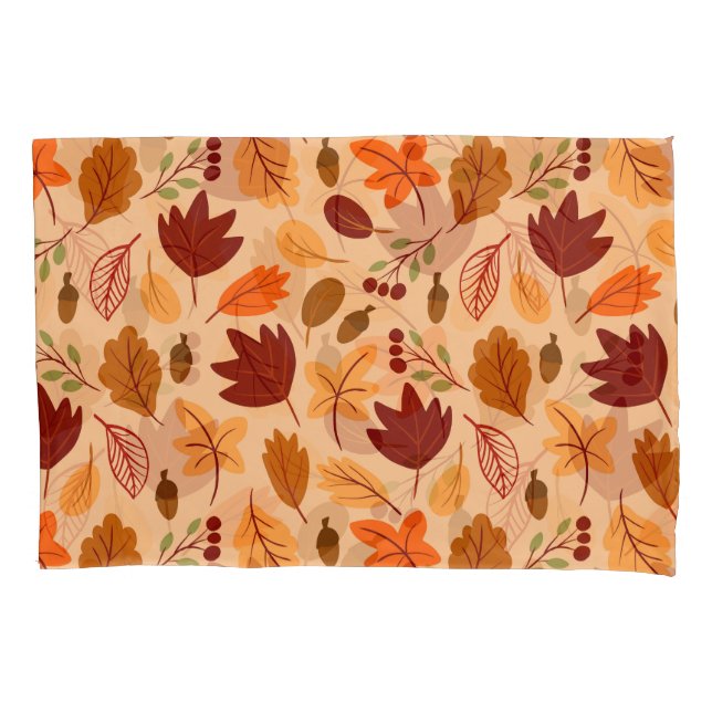 Autumn leaves, simple childish seamless pattern. pillow case (Front)