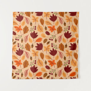 Autumn leaves, simple childish seamless pattern. tapestry