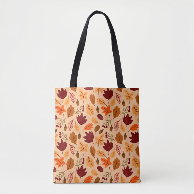 Autumn leaves, simple childish seamless pattern. tote bag (Front)