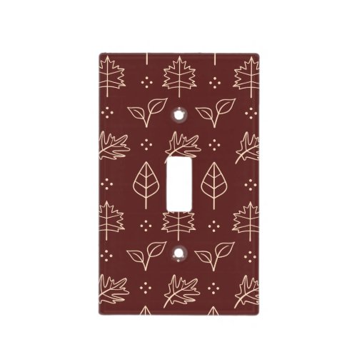 Autumn Leaves Simple Graphic Print in Burgundy Light Switch Cover