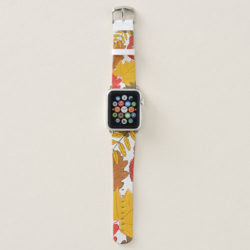 Autumn leaves simple seamless pattern apple watch band