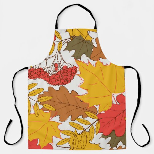 Autumn leaves simple seamless pattern apron