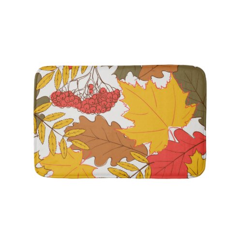 Autumn leaves simple seamless pattern bath mat