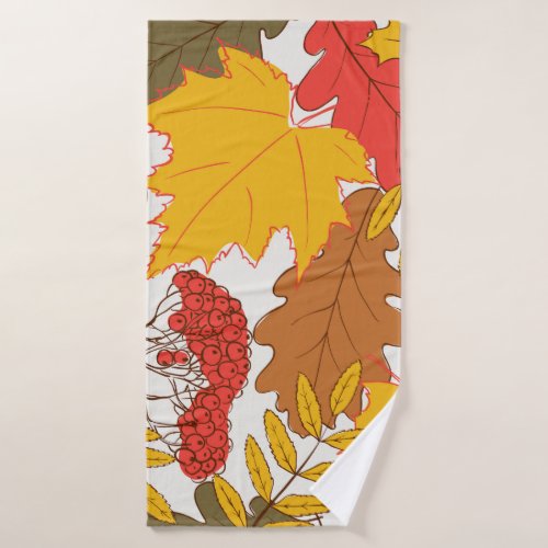 Autumn leaves simple seamless pattern bath towel