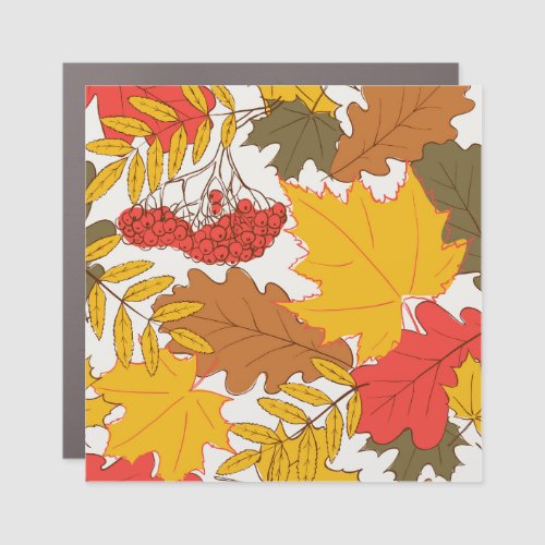 Autumn leaves simple seamless pattern car magnet