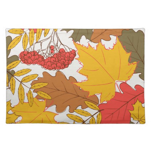 Autumn leaves simple seamless pattern cloth placemat