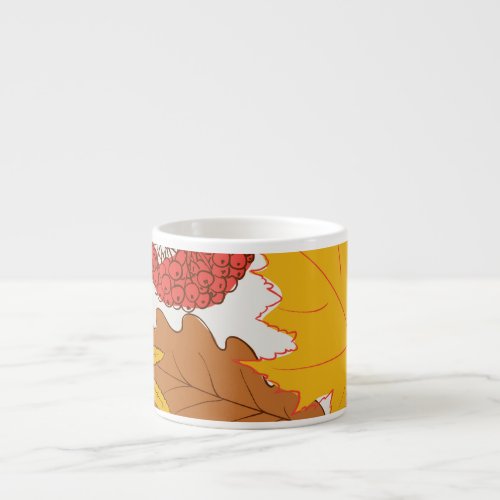 Autumn leaves simple seamless pattern espresso cup