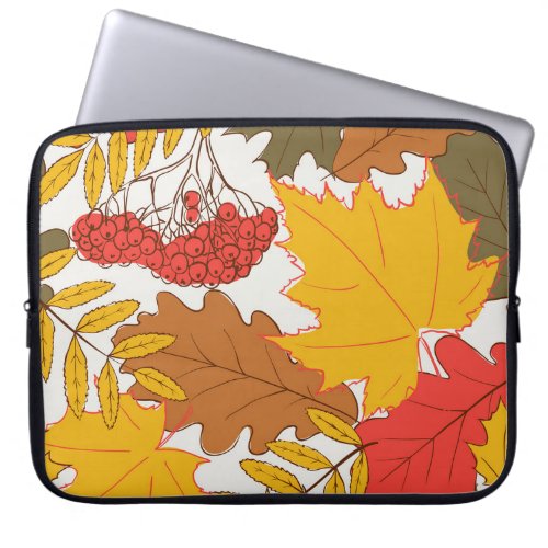 Autumn leaves simple seamless pattern laptop sleeve