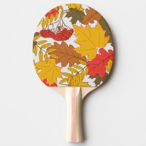 Autumn leaves simple seamless pattern ping pong paddle
