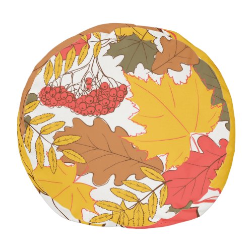 Autumn leaves simple seamless pattern pouf