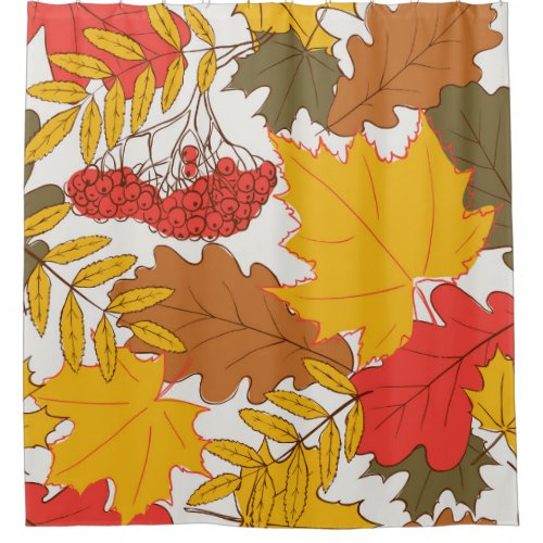Autumn leaves simple seamless pattern shower curtain