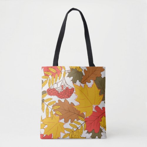 Autumn leaves simple seamless pattern tote bag