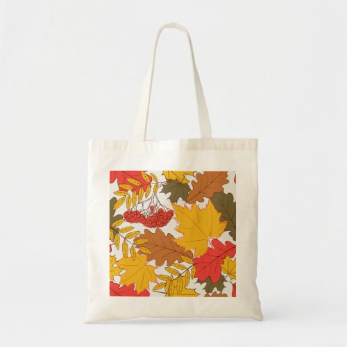 Autumn leaves simple seamless pattern tote bag