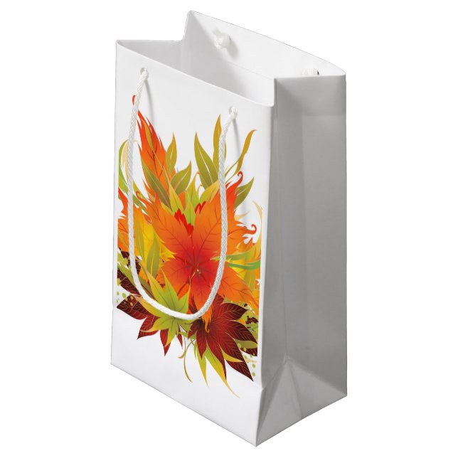 Autumn Leaves Small Gift Bag (Front Angled)