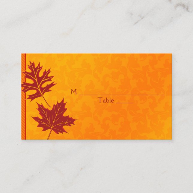 Autumn Leaves Special Occasion Place Cards (Front)
