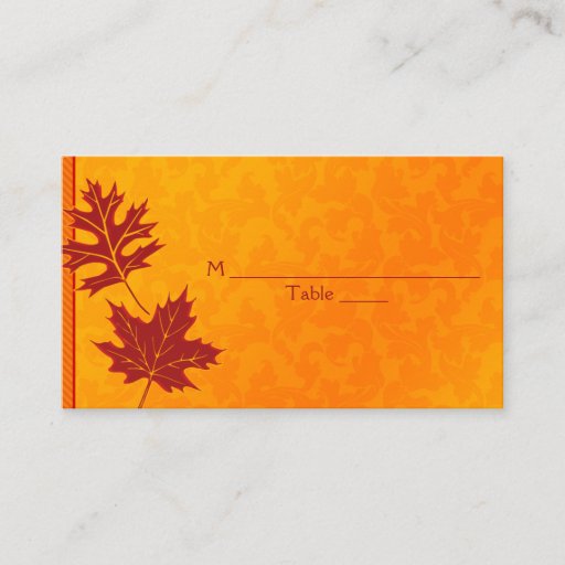 Customizable Autumn Leaves Special Occasion Place Cards Business Card Templates