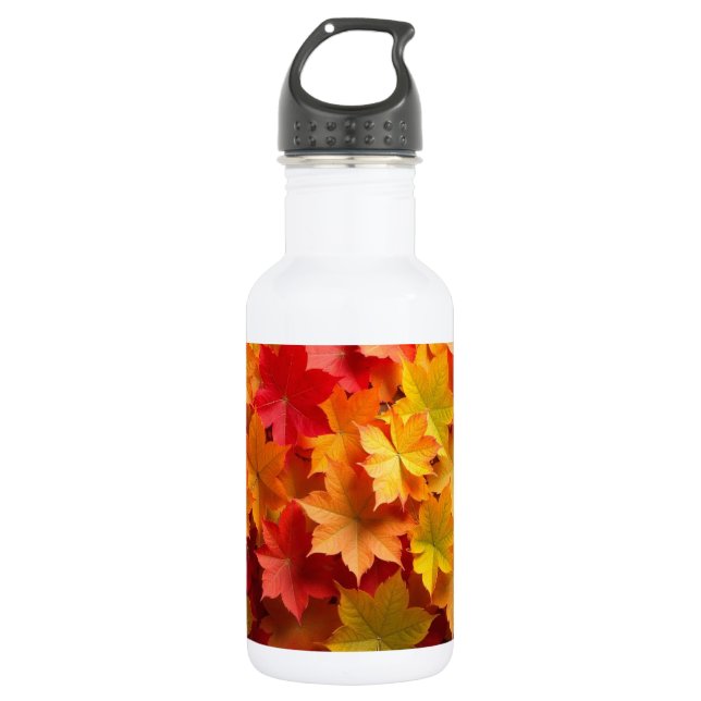 Autumn Leaves Stainless Steel Water Bottle (Front)